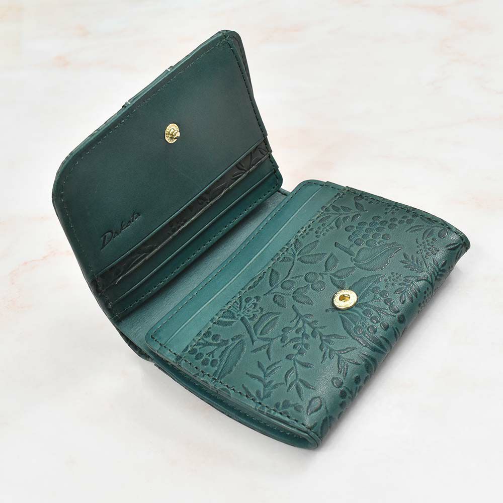 【2021新作】ダコタDakota財布二つ折りレディースミモザ二つ折り財布ミニ財布小銭入れボックス型BOX型サイフ本革革レザー2つ折り2つ折り財布ブランドファスナー人気かわいいコンパクト花柄ボタニカル0030250