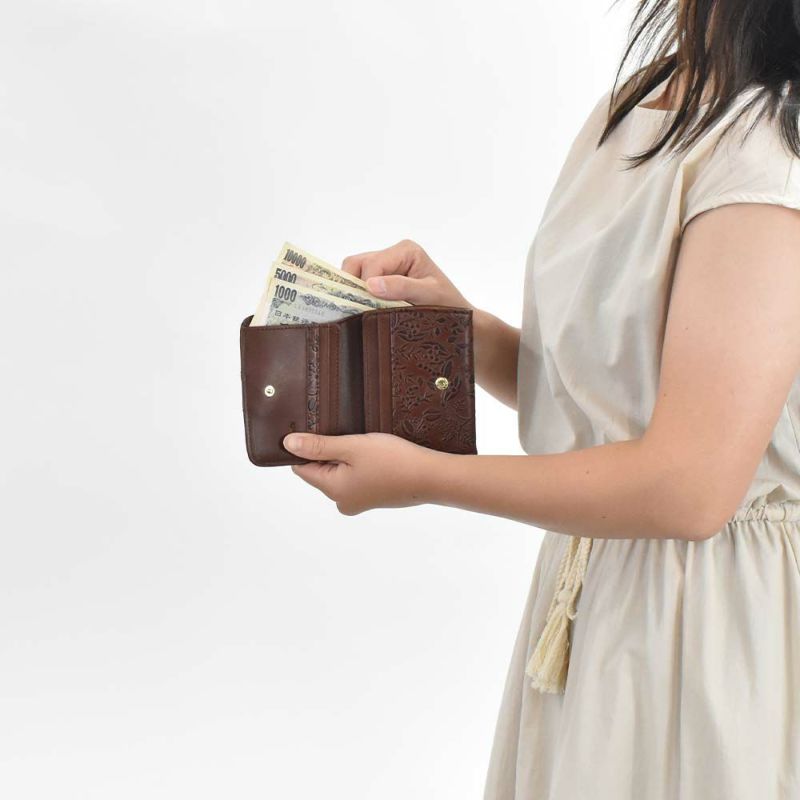 【2021新作】ダコタDakota財布二つ折りレディースミモザ二つ折り財布ミニ財布小銭入れボックス型BOX型サイフ本革革レザー2つ折り2つ折り財布ブランドファスナー人気かわいいコンパクト花柄ボタニカル0030250