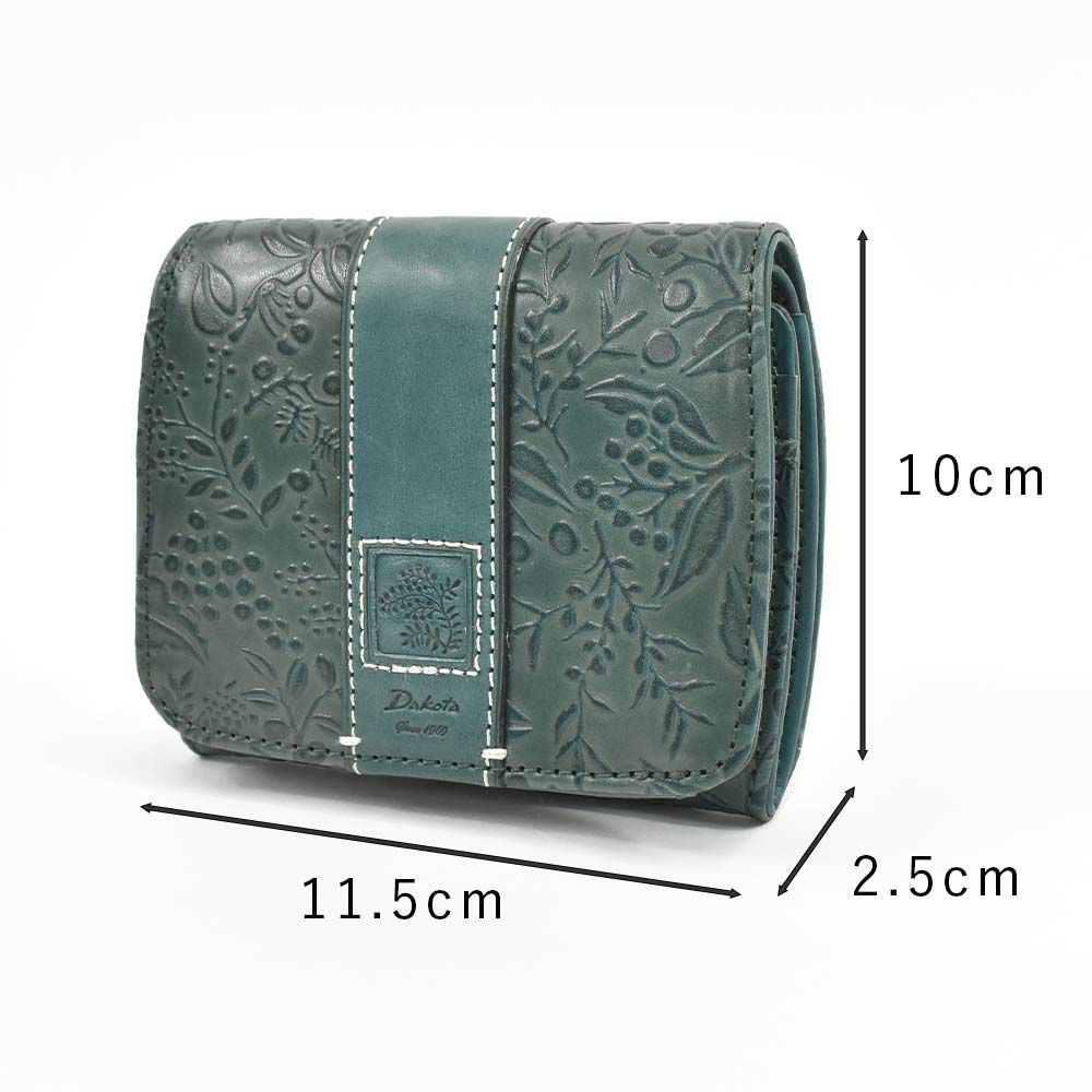 【2021新作】ダコタDakota財布二つ折りレディースミモザ二つ折り財布ミニ財布小銭入れボックス型BOX型サイフ本革革レザー2つ折り2つ折り財布ブランドファスナー人気かわいいコンパクト花柄ボタニカル0030250