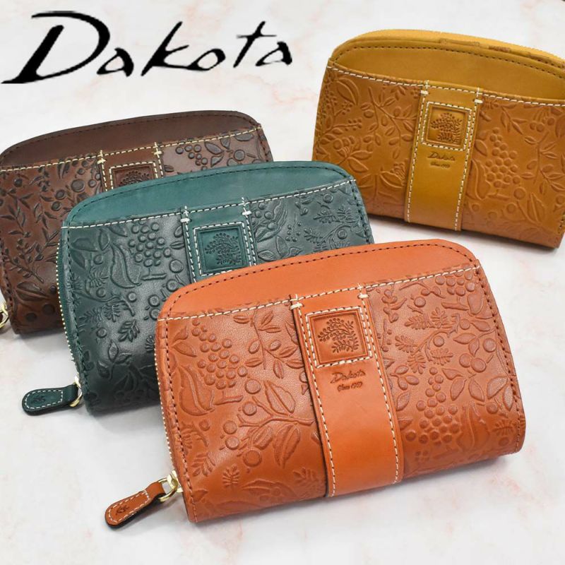 【2021新作】ダコタDakota財布二つ折りレディースミモザ二つ折り財布ミニ財布小銭入れファスナーサイフ本革革レザー2つ折り2つ折り財布ブランドおしゃれ人気かわいいコンパクト花柄ボタニカル0030251