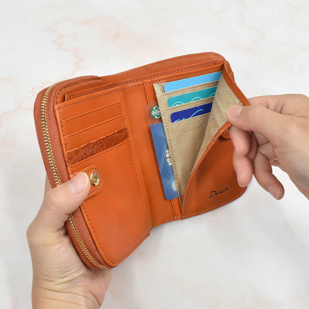 【2021新作】ダコタDakota財布二つ折りレディースミモザ二つ折り財布ミニ財布小銭入れファスナーサイフ本革革レザー2つ折り2つ折り財布ブランドおしゃれ人気かわいいコンパクト花柄ボタニカル0030251