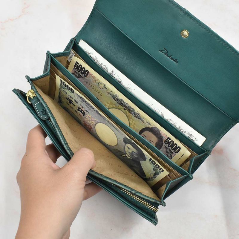 【2021新作】ダコタDakota長財布財布レディースミモザかぶせサイフ本革革レザー大容量ブランドおしゃれ人気かわいい花柄ボタニカル30代40代50代大人オレンジチョコマスタードブルー0030252