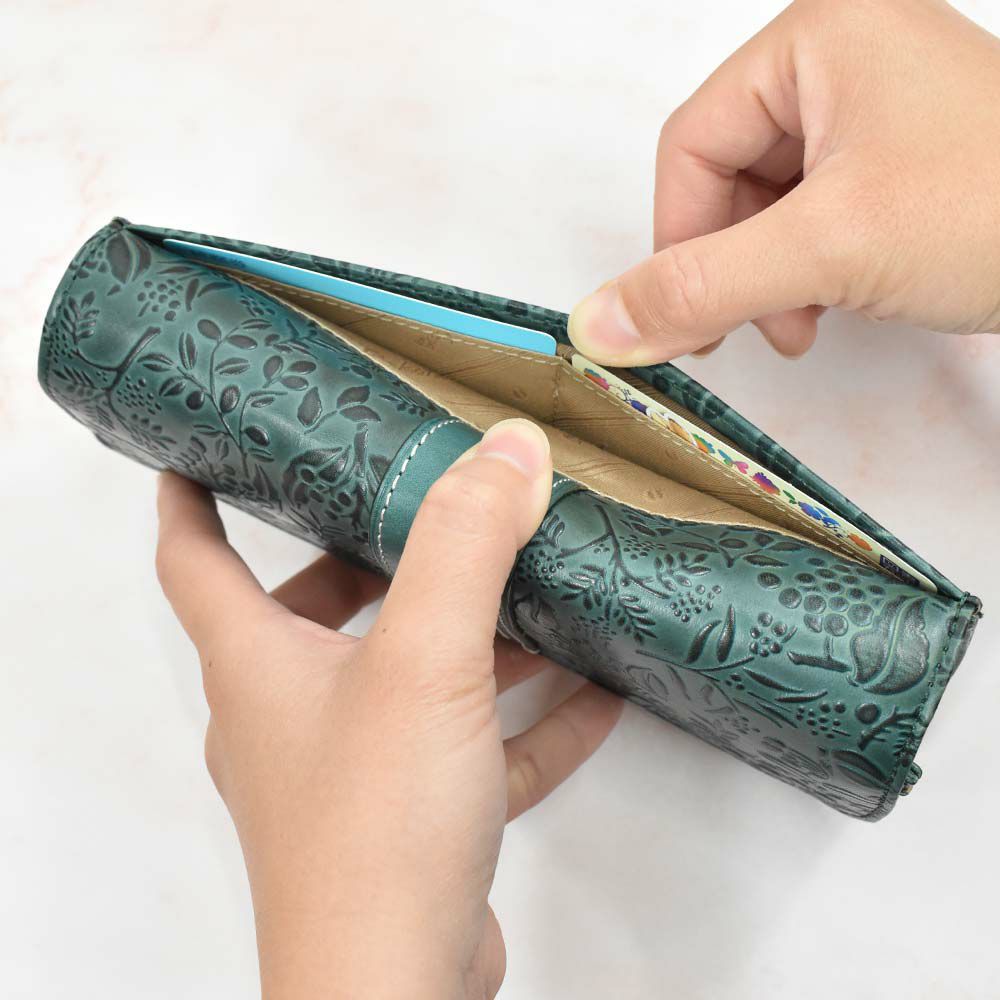 【2021新作】ダコタDakota長財布財布レディースミモザかぶせサイフ本革革レザー大容量ブランドおしゃれ人気かわいい花柄ボタニカル30代40代50代大人オレンジチョコマスタードブルー0030252