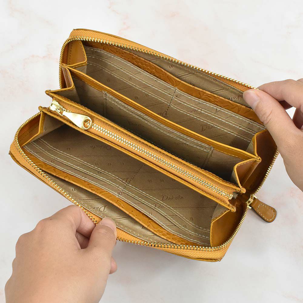 【エントリーで更に最大+8倍|7/15】【2021新作】ダコタDakota長財布財布レディースミモザラウンドファスナーレディース財布レディース長財布本革革レザー大容量ブランドおしゃれかわいい花柄ボタニカル30代40代50代大人女性使いやすい0030253