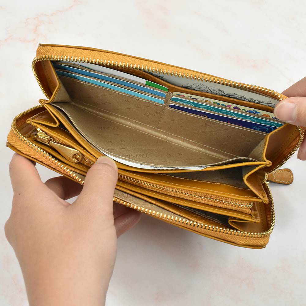 【エントリーで更に最大+8倍|7/15】【2021新作】ダコタDakota長財布財布レディースミモザラウンドファスナーレディース財布レディース長財布本革革レザー大容量ブランドおしゃれかわいい花柄ボタニカル30代40代50代大人女性使いやすい0030253