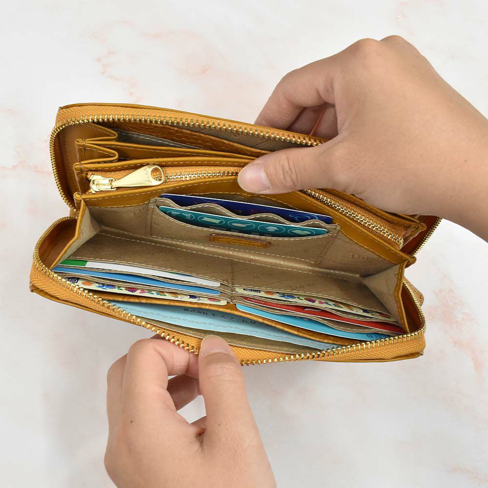 【エントリーで更に最大+8倍|7/15】【2021新作】ダコタDakota長財布財布レディースミモザラウンドファスナーレディース財布レディース長財布本革革レザー大容量ブランドおしゃれかわいい花柄ボタニカル30代40代50代大人女性使いやすい0030253