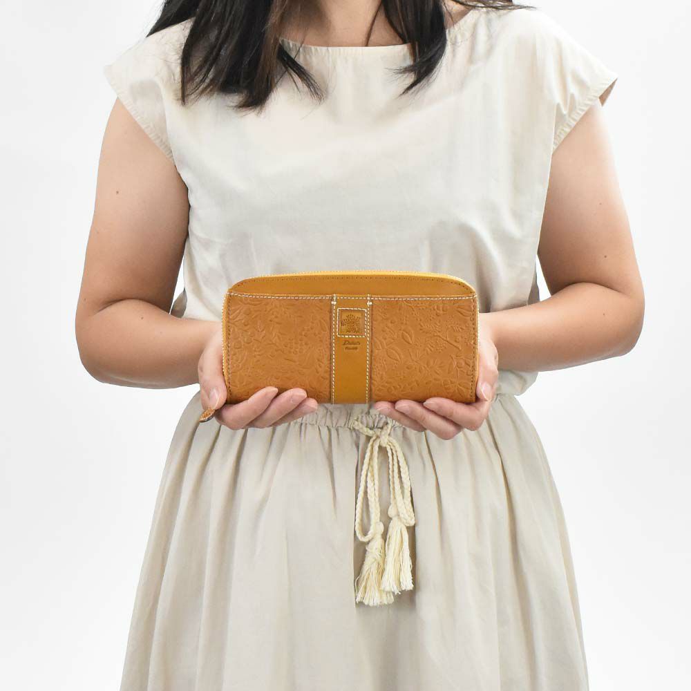 【エントリーで更に最大+8倍|7/15】【2021新作】ダコタDakota長財布財布レディースミモザラウンドファスナーレディース財布レディース長財布本革革レザー大容量ブランドおしゃれかわいい花柄ボタニカル30代40代50代大人女性使いやすい0030253