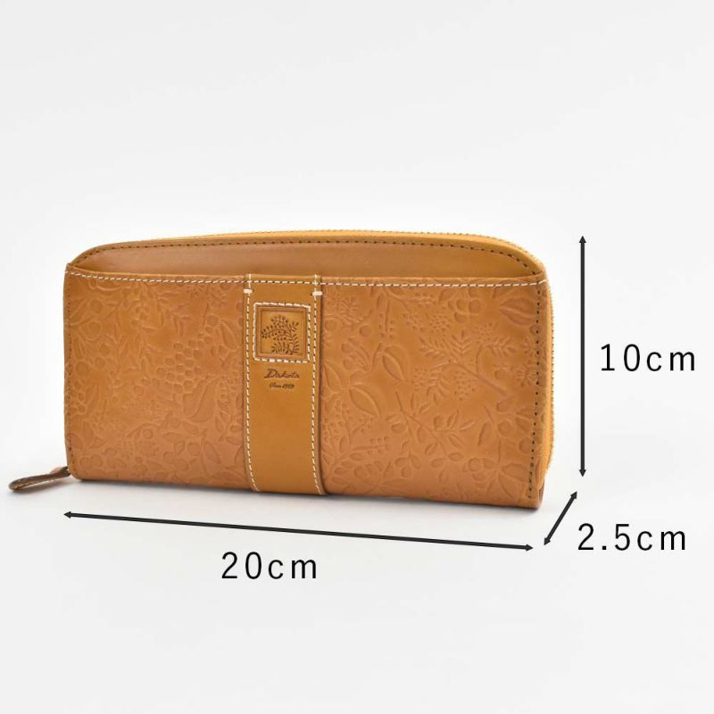 【エントリーで更に最大+8倍|7/15】【2021新作】ダコタDakota長財布財布レディースミモザラウンドファスナーレディース財布レディース長財布本革革レザー大容量ブランドおしゃれかわいい花柄ボタニカル30代40代50代大人女性使いやすい0030253