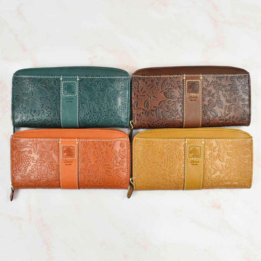 【エントリーで更に最大+8倍|7/15】【2021新作】ダコタDakota長財布財布レディースミモザラウンドファスナーレディース財布レディース長財布本革革レザー大容量ブランドおしゃれかわいい花柄ボタニカル30代40代50代大人女性使いやすい0030253