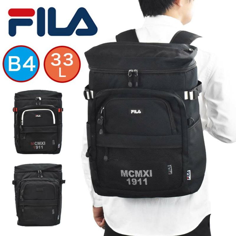 【P最大34倍|お買い物マラソン】【新作】フィラリュックFILA33LB4ボックス型大容量プレジオメンズレディース中学生高校生男子女子リュックサックスクールリュック通学リュックスポーツリュックボックス型リュックブランド撥水7747