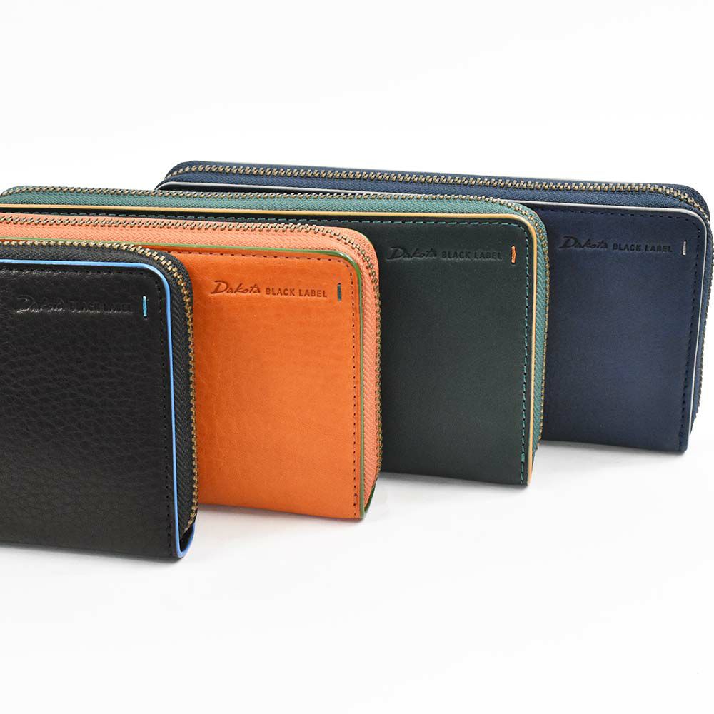 ダコタDakota長財布ラウンドファスナーメンズグリップ財布本革大容量レザー小銭入れありファスナー付きファスナーブランドブラック黒オレンジグリーン緑紺DakotaBLACKLABELダコタブラックレーベル0620113
