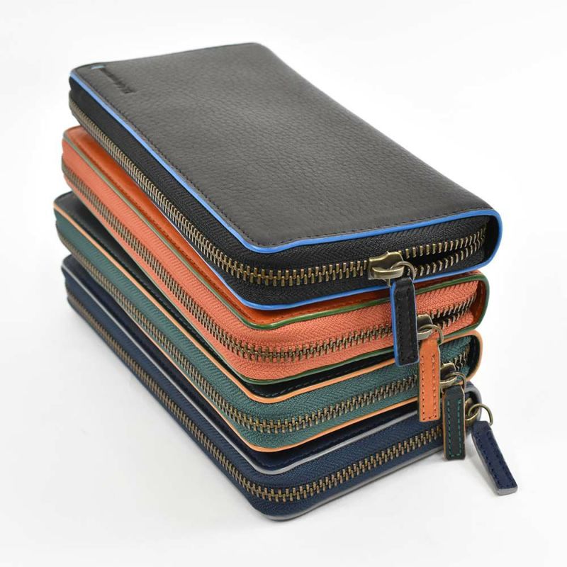 ダコタDakota長財布ラウンドファスナーメンズグリップ財布本革大容量レザー小銭入れありファスナー付きファスナーブランドブラック黒オレンジグリーン緑紺DakotaBLACKLABELダコタブラックレーベル0620113