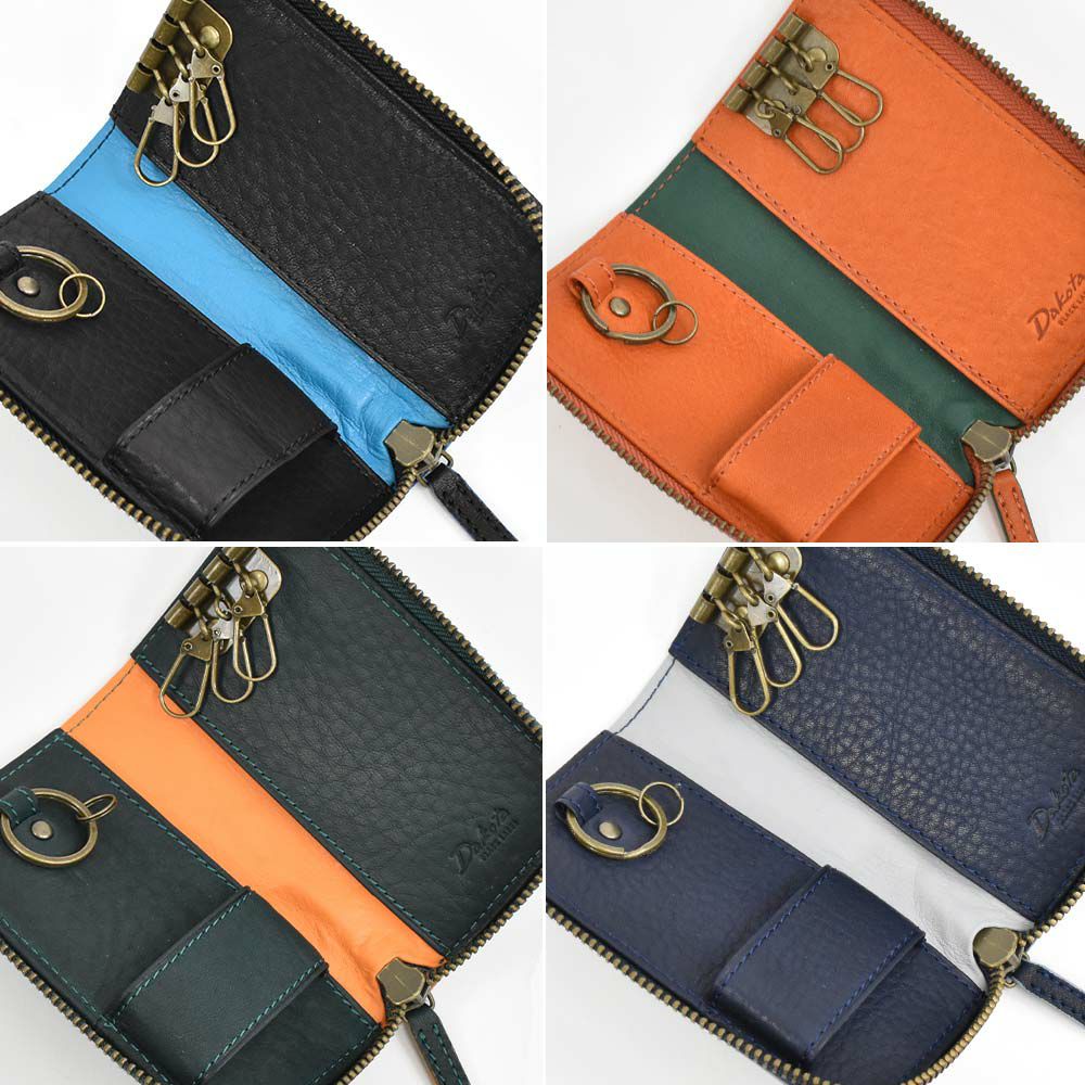 ダコタDakotaキーケーススマートキーグリップ本革革レザーメンズレディースL字ファスナーファスナー付き3連4連コンパクト人気ブランドおしゃれ大容量人気ギフトプレゼント男性女性0620114