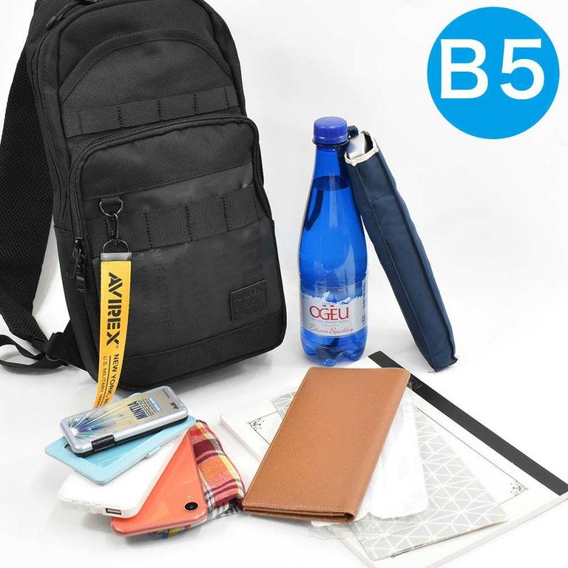 AVIREXボディバッグB5メンズ大容量アビレックスバッグショルダーバッグアヴィレックスボディバックボディーバッグブランド人気軽量かっこいいミリタリーAVX601