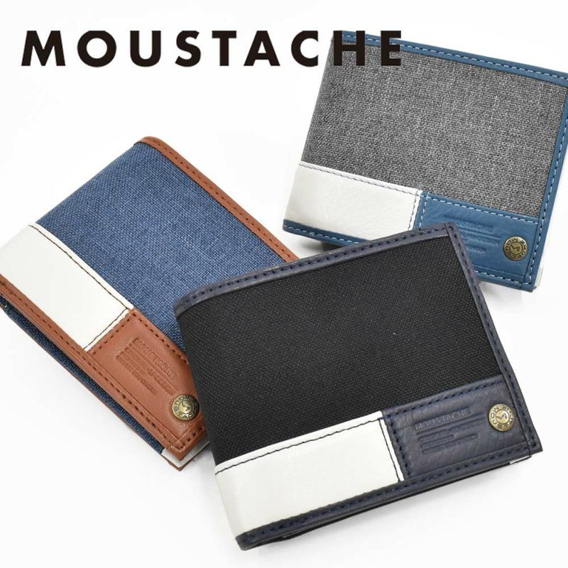 moustache財布ムスタッシュ二つ折りメンズレディース二つ折り財布ブランド薄い2つ折り2つ折り財布ウォレット彼氏折りたたみギフトプレゼント人気カジュアル小銭入れあり小銭入れ付き人気DUQ-4236