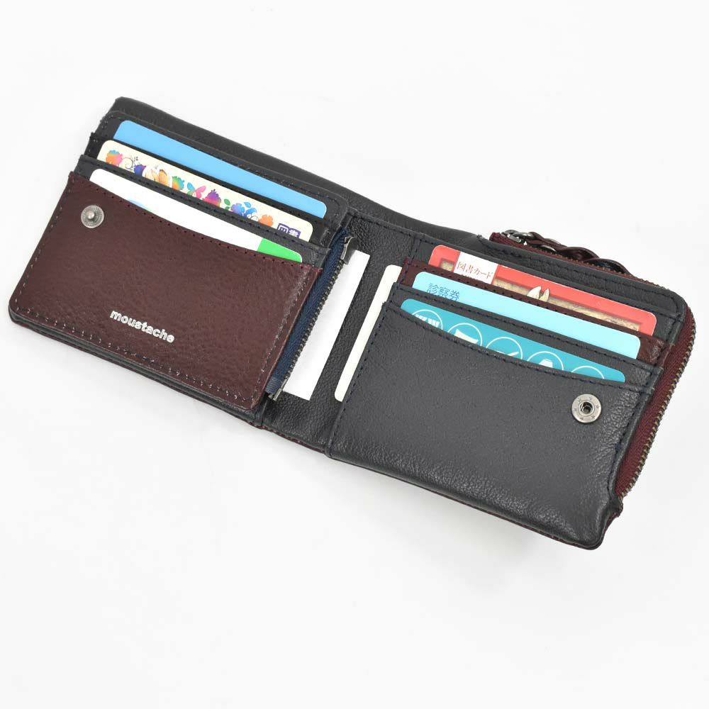 【11/1限定★エントリーで全員21倍】moustache財布長財布ムスタッシュメンズレディース本革革カード入れ多いカードがたくさん入るカード大容量カジュアル人気おすすめ札入れ大容量彼氏男性ギフトプレゼントブランド薄いPPH-4116