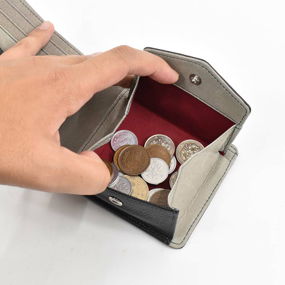 財布二つ折り本革メンズレディースlaGALLERIAラ・ガレリアボックス型小銭入れ二つ折り財布2つ折り財布革牛革レザー折りたたみ小銭入れ付きブランドおしゃれ大容量人気おすすめプレゼント男性女性2622