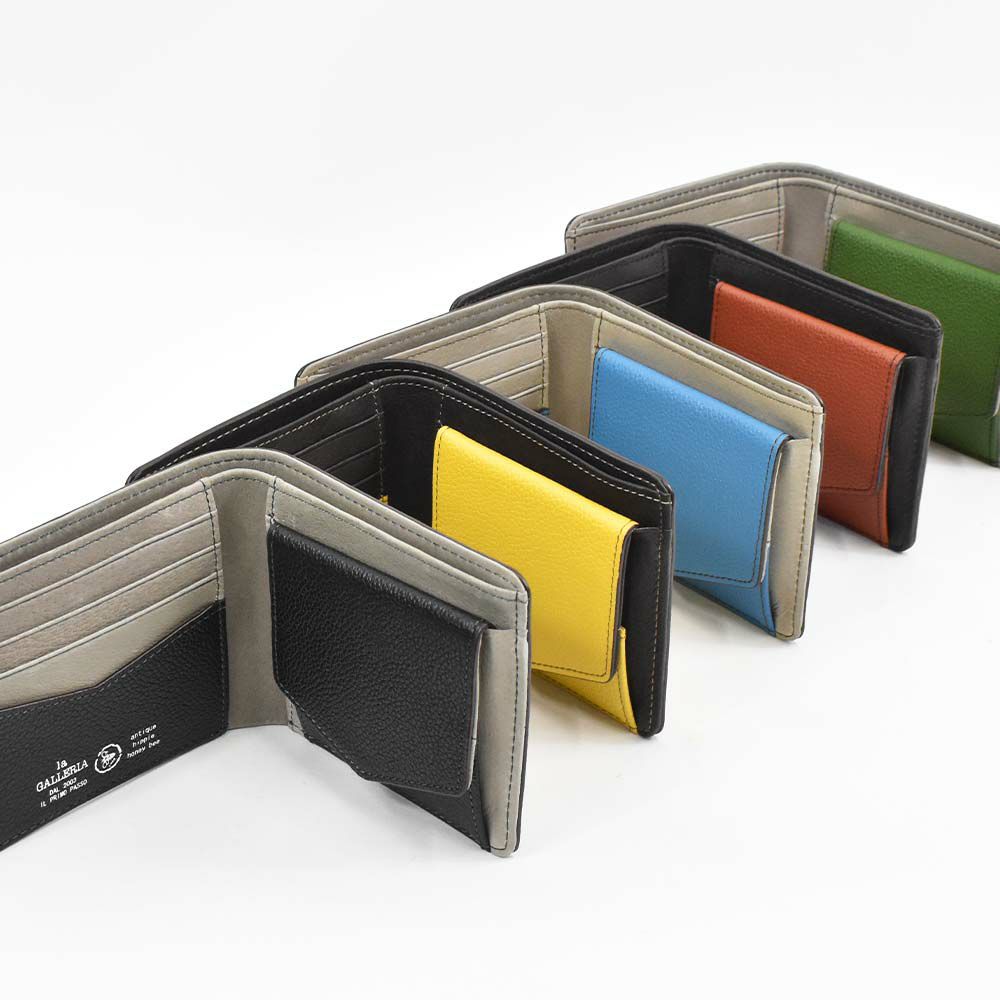 財布二つ折り本革メンズレディースlaGALLERIAラ・ガレリアボックス型小銭入れ二つ折り財布2つ折り財布革牛革レザー折りたたみ小銭入れ付きブランドおしゃれ大容量人気おすすめプレゼント男性女性2622
