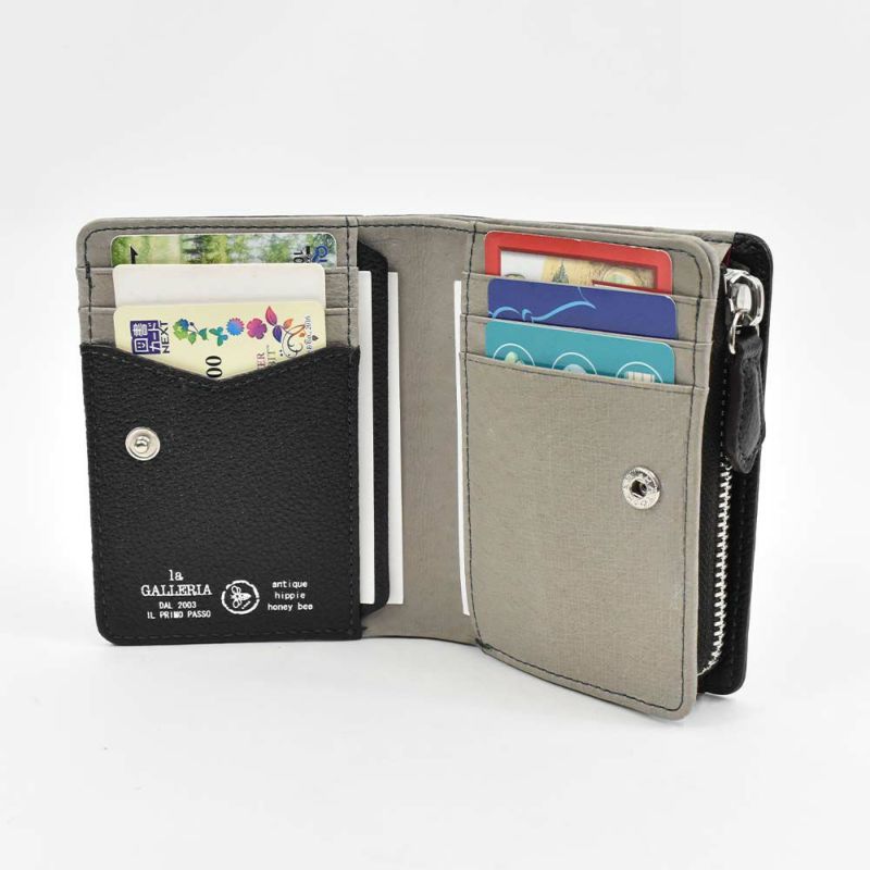 財布二つ折り本革メンズレディースlaGALLERIAラ・ガレリアファスナー型小銭入れミドルウォレット二つ折り財布2つ折り財布革牛革レザー折りたたみ小銭入れ付きブランドおしゃれ大容量人気おすすめ2622