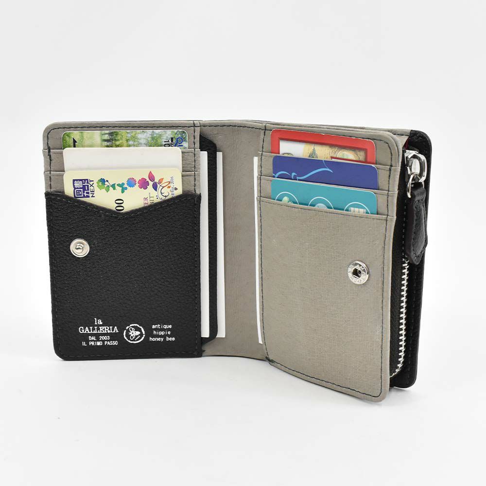 財布二つ折り本革メンズレディースlaGALLERIAラ・ガレリアファスナー型小銭入れミドルウォレット二つ折り財布2つ折り財布革牛革レザー折りたたみ小銭入れ付きブランドおしゃれ大容量人気おすすめ2622