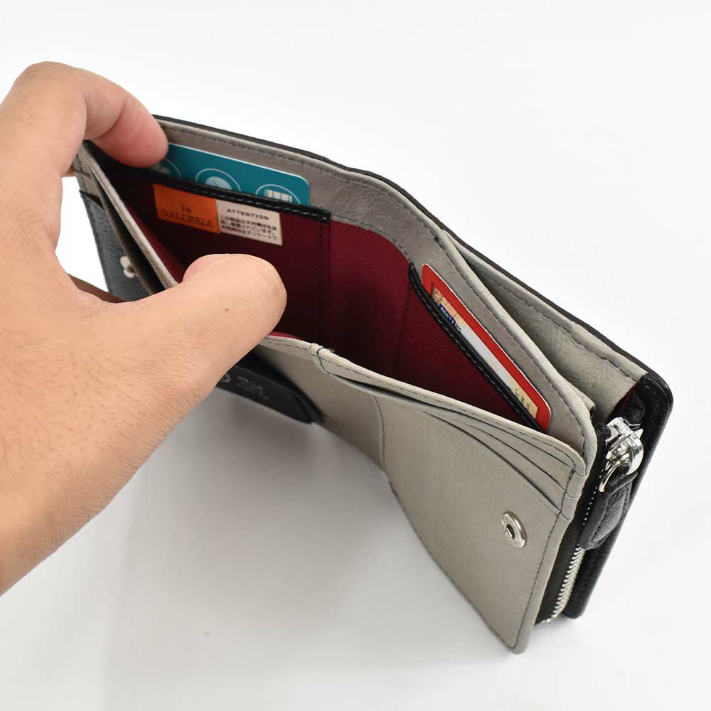 財布二つ折り本革メンズレディースlaGALLERIAラ・ガレリアファスナー型小銭入れミドルウォレット二つ折り財布2つ折り財布革牛革レザー折りたたみ小銭入れ付きブランドおしゃれ大容量人気おすすめ2622