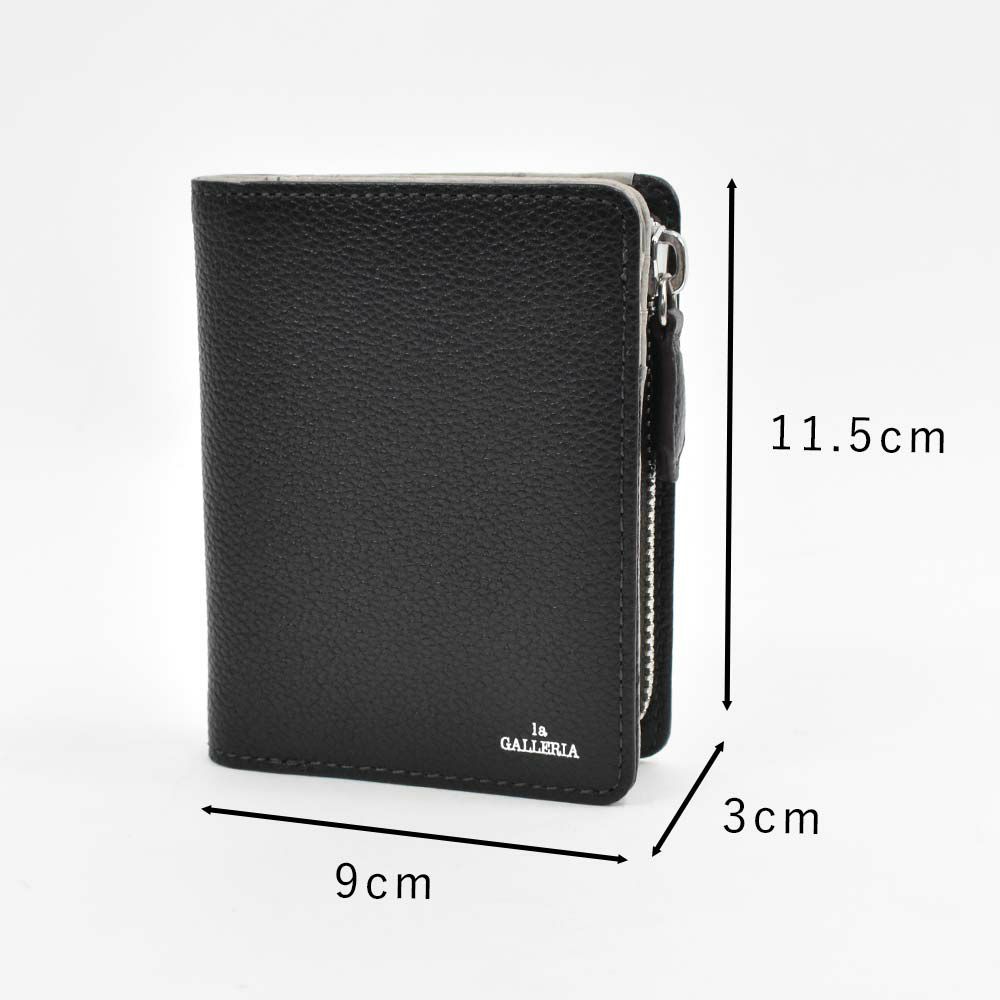 財布二つ折り本革メンズレディースlaGALLERIAラ・ガレリアファスナー型小銭入れミドルウォレット二つ折り財布2つ折り財布革牛革レザー折りたたみ小銭入れ付きブランドおしゃれ大容量人気おすすめ2622