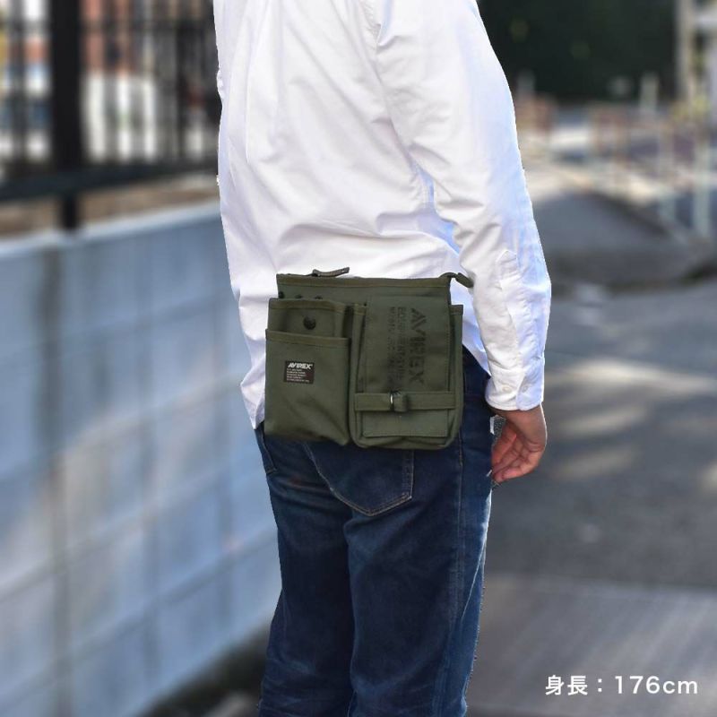AVIREXショルダーバッグウエストバッグアビレックスバッグアヴィレックスメンズレディースヒップバッグウエストポーチシザーバッグチョークバッグブランド人気軽量男性かっこいいミリタリーAVX342L