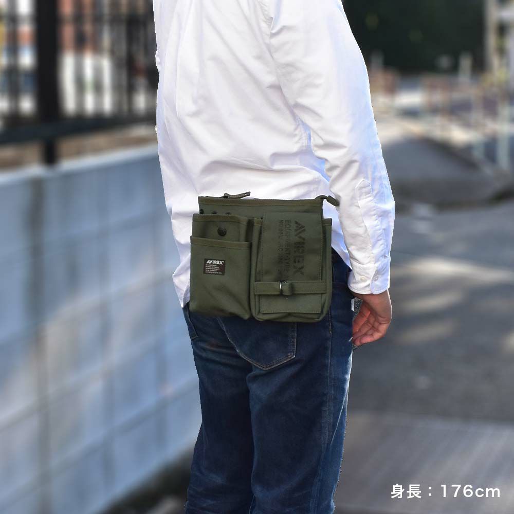 AVIREXショルダーバッグウエストバッグアビレックスバッグアヴィレックスメンズレディースヒップバッグウエストポーチシザーバッグチョークバッグブランド人気軽量男性かっこいいミリタリーAVX342L