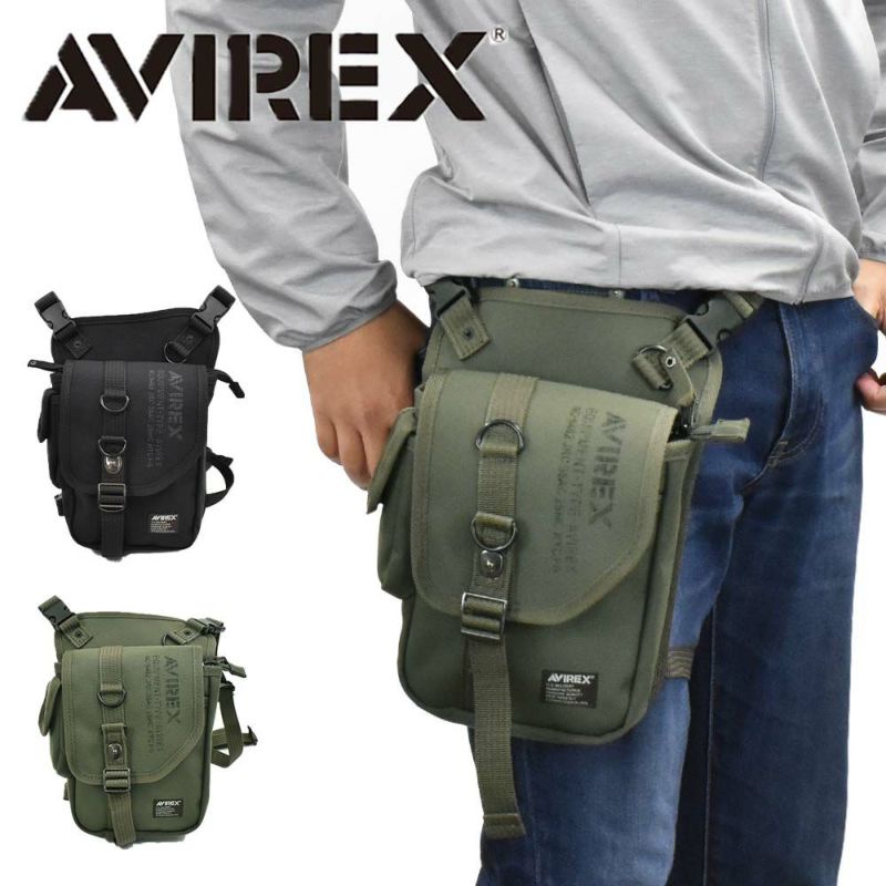 AVIREXショルダーバッグレッグバッグ2WAYアビレックスバッグウエストバッグレッグバッグアヴィレックスメンズレディースブランド人気おすすめ軽量男性釣りアウトドア自転車登山AVX348L