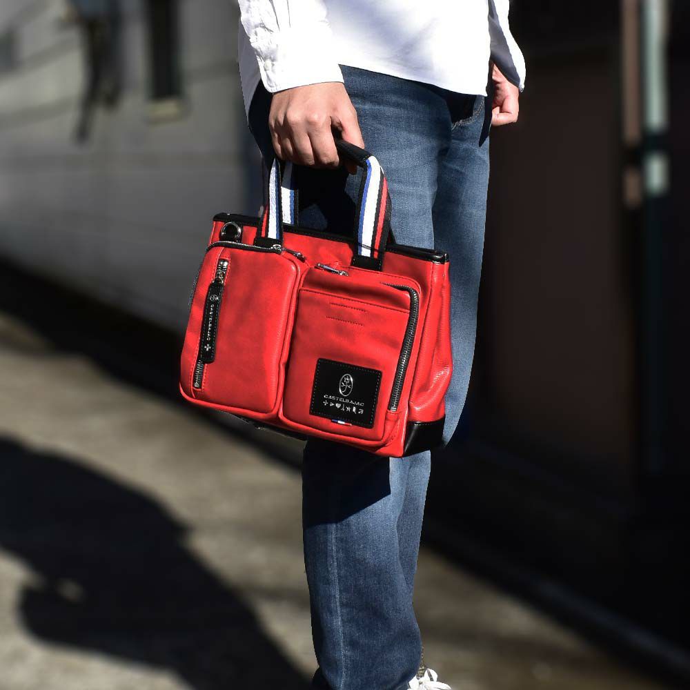 カステルバジャックバッグミニトートバッグドライビングトートCASTELBAJACローレンメンズレディースミニブリーフハンドバッグトートバッグ合皮ブランド軽量おしゃれかっこいい大きめ結婚式大容量37501