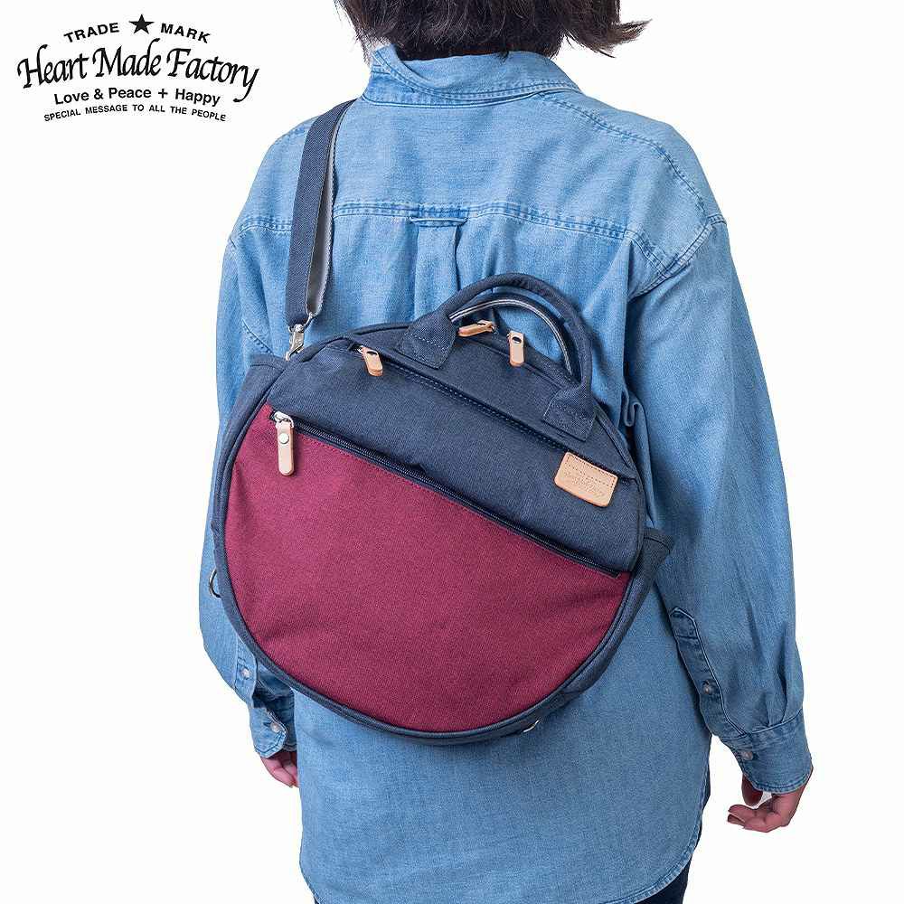 HeartMadeFactoryリュックレディースメンズ3WAYリュックサックMARUMULTI杢調丸型丸マルマルブランドかわいいおしゃれ軽量人気ファスナー付きハートメイドファクトリーHARVESTハーヴェストFY0740