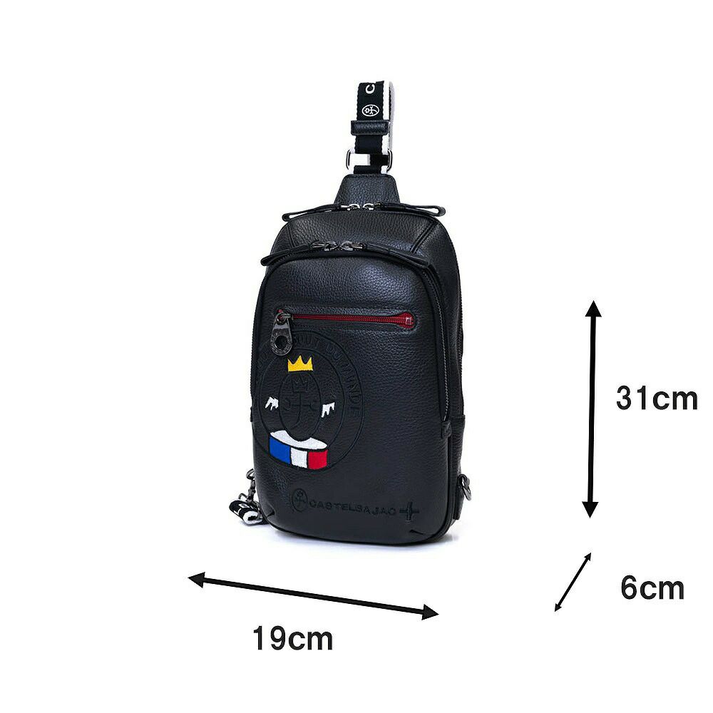 カステルバジャックボディバッグワンショルダーバッグCASTELBAJACリンク大きめ大容量本革革レザーメンズレディースバッグボディバック斜めがけバッグ斜め掛けバッグブランド30912