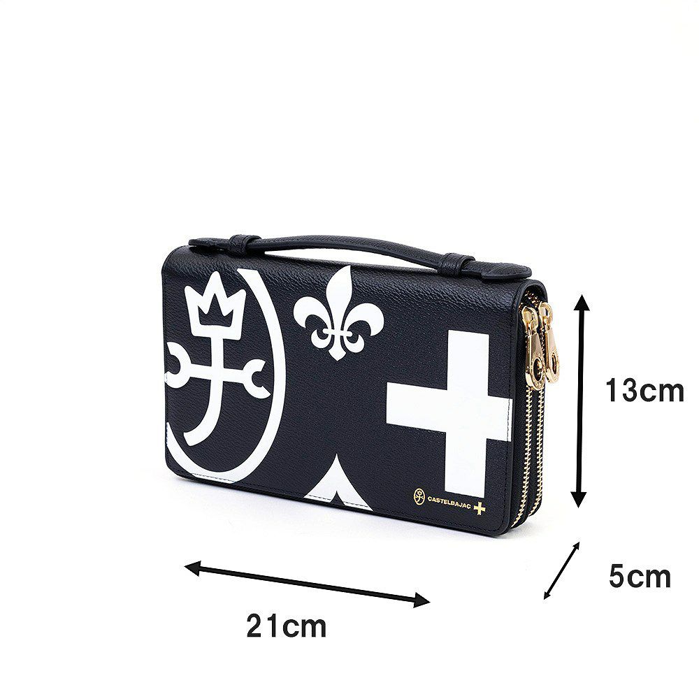 カステルバジャックWファスナーポーチセカンドバッグクラッチバッグ大容量メンズレディースネゼルCASTELBAJAC本革レザー長財布バッグカードケースハンドル付き81201