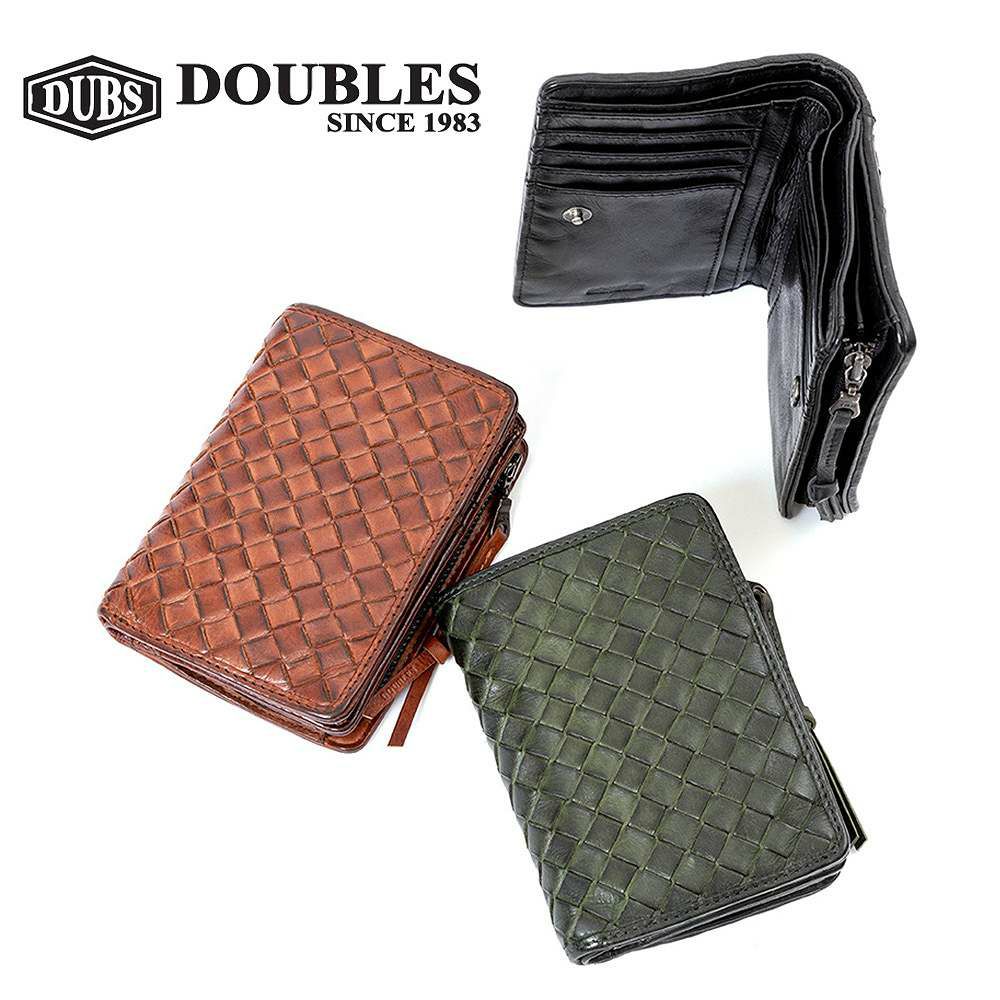 DOUBLESミドルウォレット財布二つ折り本革革ダブルスメンズレディース縦型二つ折り財布ブランド2つ折り財布縦型彼氏男性ギフトプレゼント人気カジュアルWLO-7641
