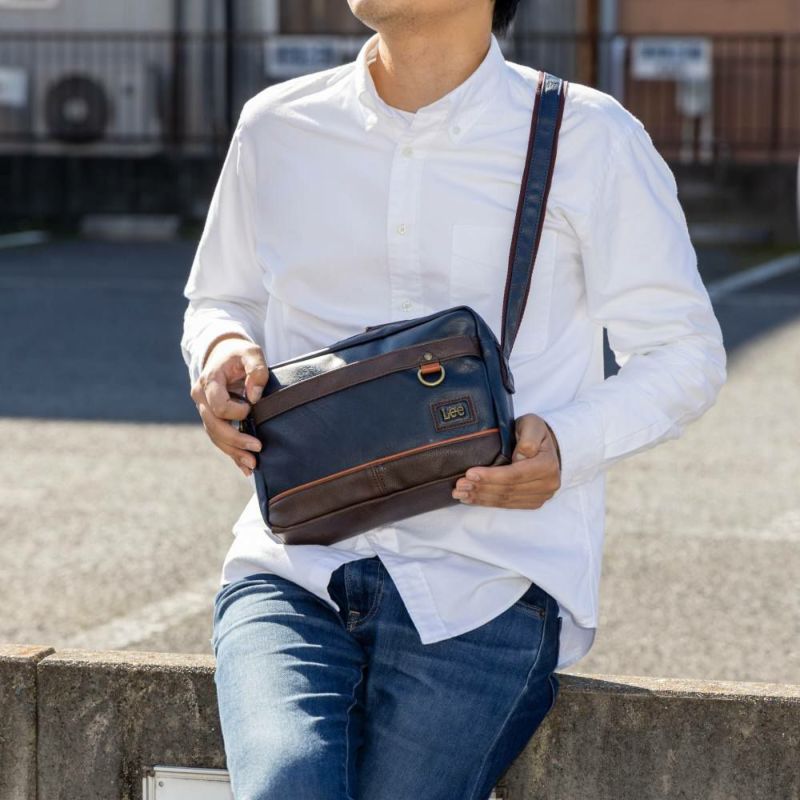 Leeリーショルダーバッグメンズレディースブランド合皮ショルダーバック斜め掛けバッグ斜めがけバッグ人気大人シンプルコンパクトおしゃれ320-3108