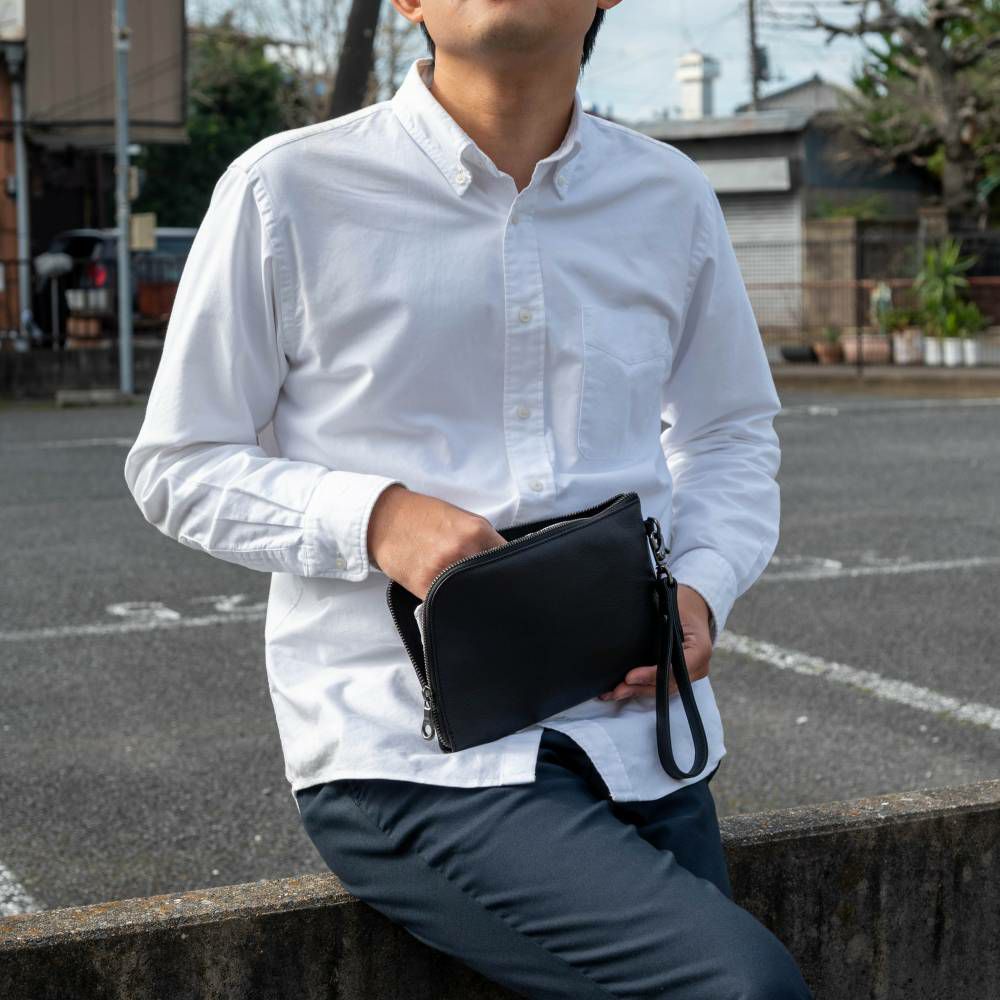 JOYAセカンドバッグ本革メンズジョヤクラッチバッグセカンドバック持ち手ファスナー革レザー結婚式葬式冠婚葬祭J4713