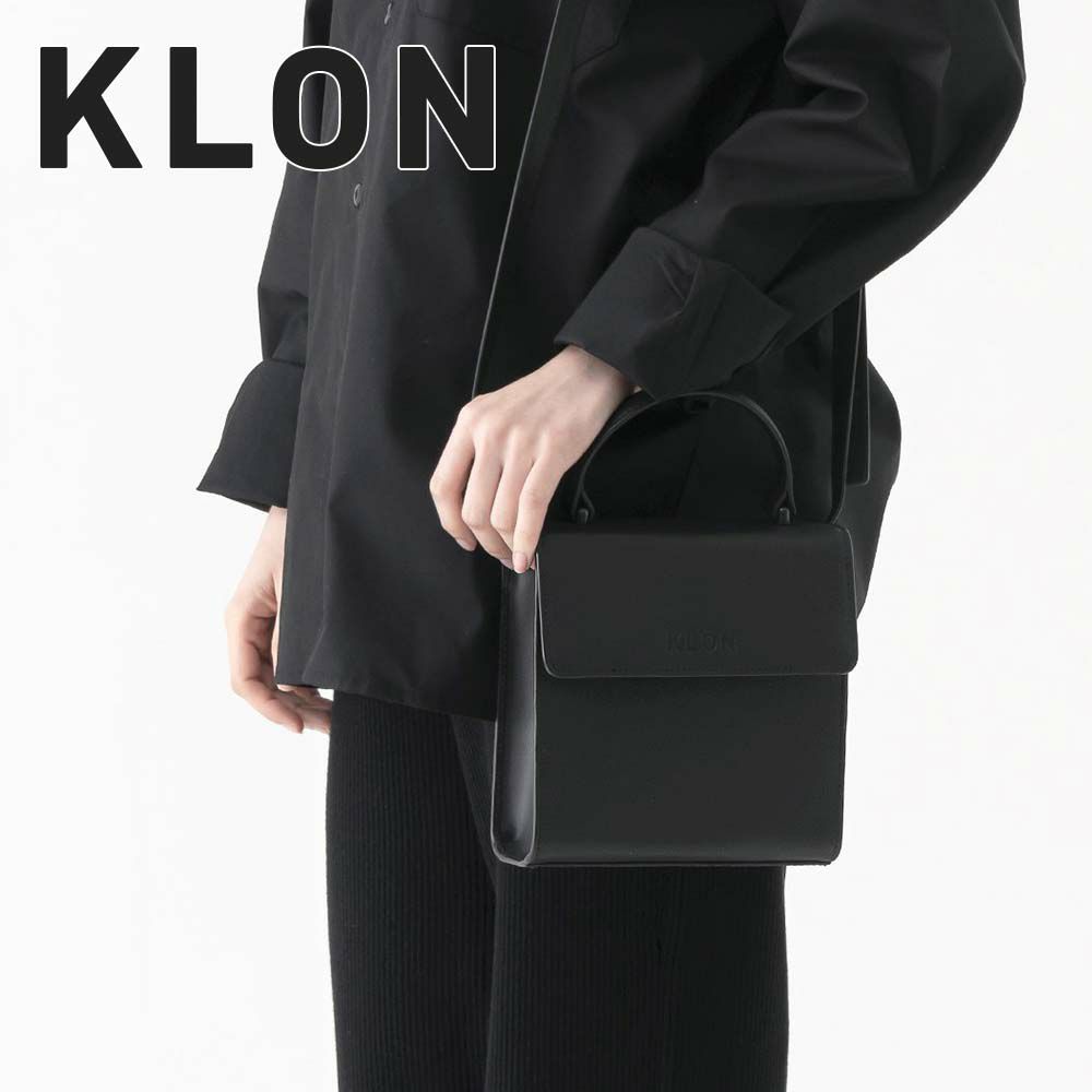 KLONクローンミニトートバッグショルダーバッグ2WAYレディースACTIVELEATHERBAG-VNM-FLAPTYPEトートハンドバッグミニトートおしゃれかわいいBLACK×BLACK