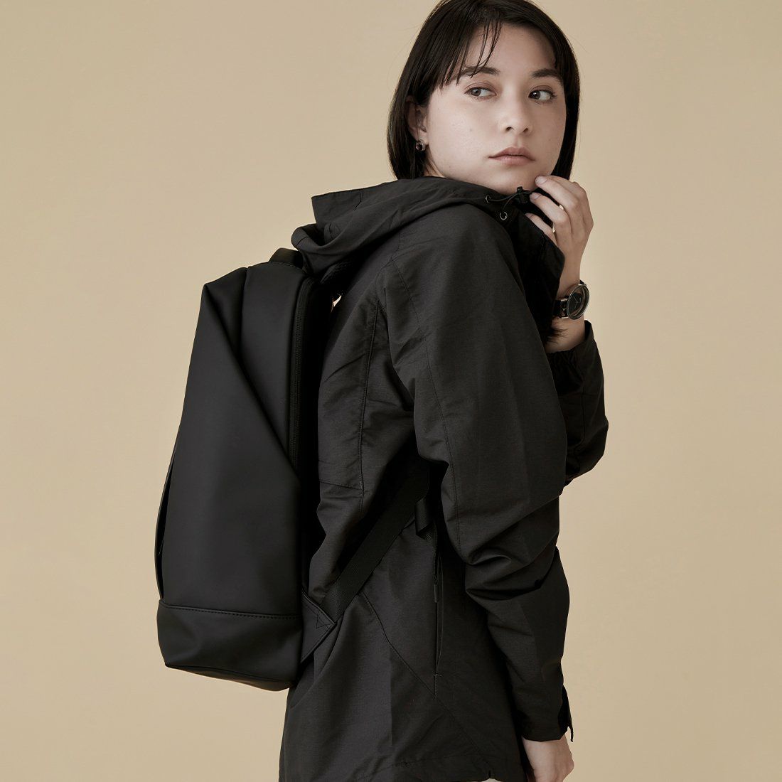 KLONリュッククローンメンズレディースMATTECOATEDRUCKSACK-BOD16Lバックパックリュックサック通学通勤撥水おしゃれブラック黒モノトーン