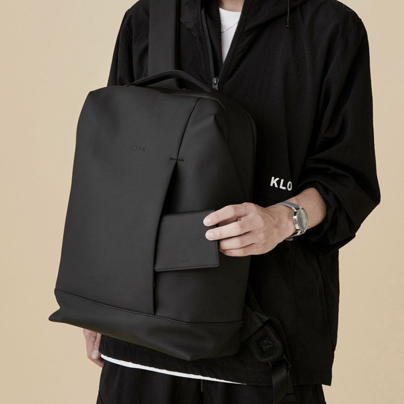 KLONリュッククローンメンズレディースMATTECOATEDRUCKSACK-BOD16Lバックパックリュックサック通学通勤撥水おしゃれブラック黒モノトーン