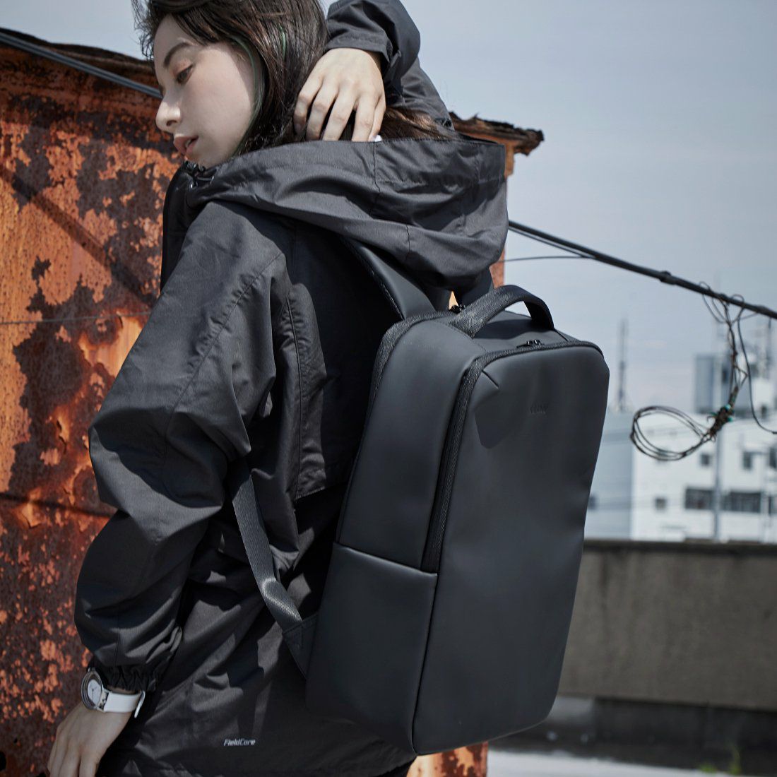 KLONリュッククローンメンズレディースKLONMATTECOATEDRUCKSACK-SQ11Lバックパックリュックサック小さめ通学通勤撥水おしゃれブラック黒