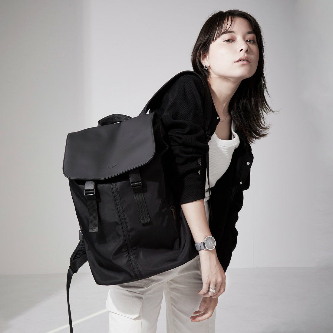 KLONリュッククローンメンズレディースKLONMATTECOATEDRUCKSACK-ACT18Lバックパックリュックサック小さめ通学通勤撥水おしゃれブラック黒