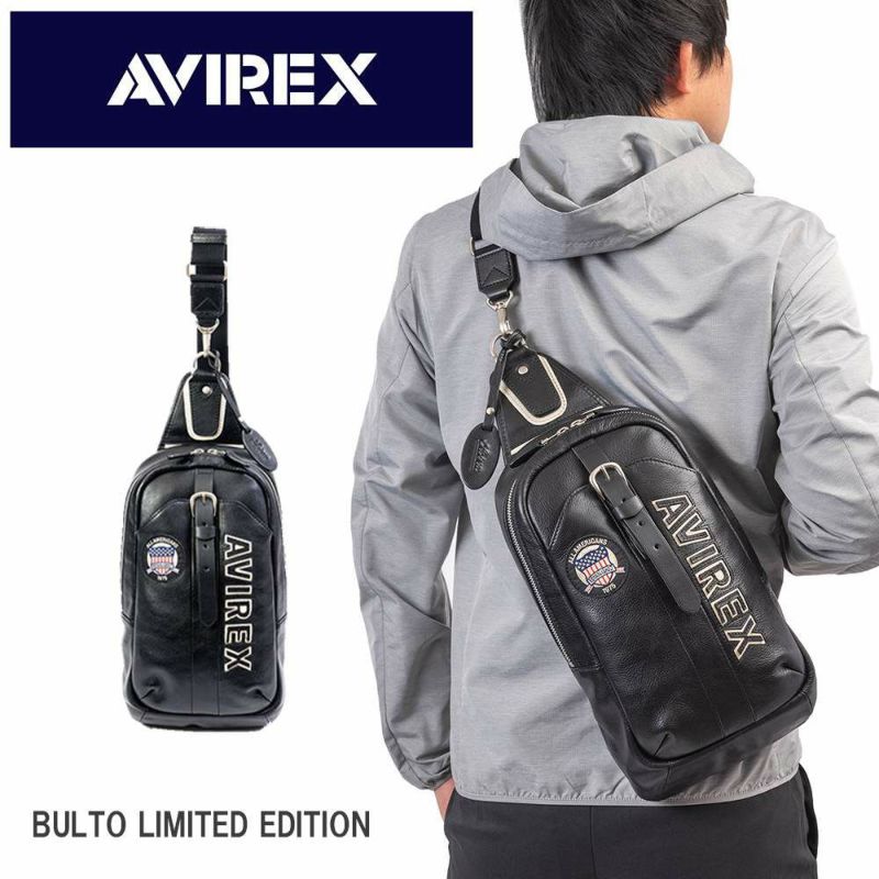 【限定】AVIREXアビレックスボディバッグ本革ショルダーバッグワンショルダーバッグONESHOULDERブルトリミテッドエディションBULTOLIMITRDEDITIONメンズレディースレザーアヴィレックスAVX5629