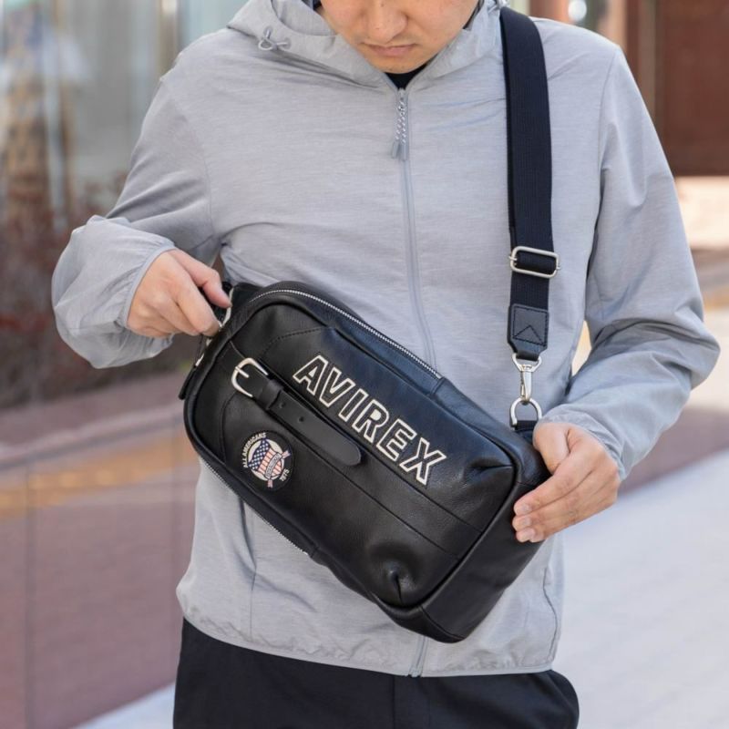 【限定】AVIREXアビレックスボディバッグ本革ショルダーバッグワンショルダーバッグONESHOULDERブルトリミテッドエディションBULTOLIMITRDEDITIONメンズレディースレザーアヴィレックスAVX5629