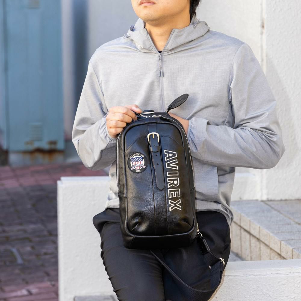 【限定】AVIREXアビレックスボディバッグ本革ショルダーバッグワンショルダーバッグONESHOULDERブルトリミテッドエディションBULTOLIMITRDEDITIONメンズレディースレザーアヴィレックスAVX5629