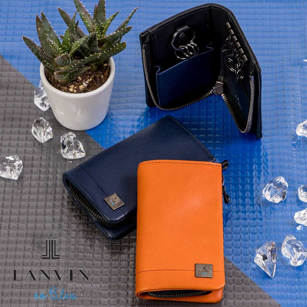 LANVINenBleuキーケースランバンオンブルーマルセイユスマートキー本革革レザーメンズレディースファスナー付き5連鍵入れ鍵ケースコンパクト人気ブランドおしゃれ大容量ギフト男性536602