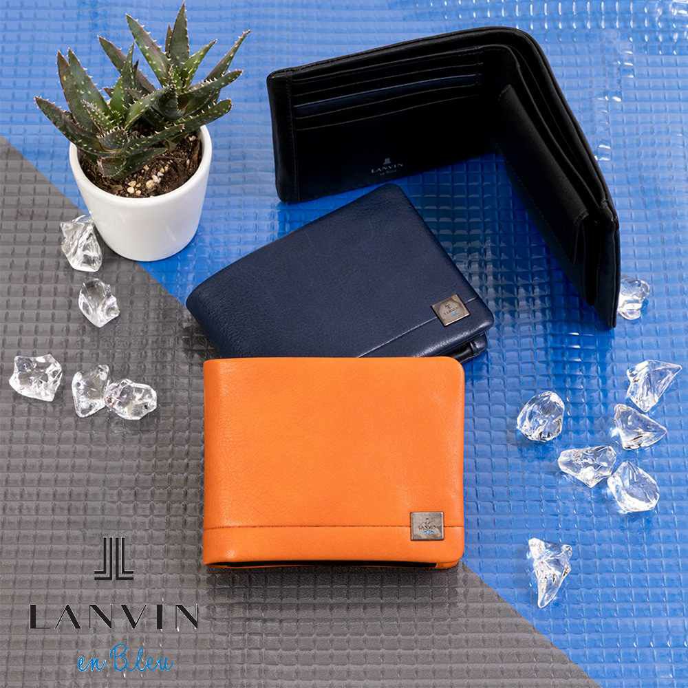 LANVINenBleu二つ折り財布ランバンオンブルーマルセイユ財布二つ折りメンズレディース2つ折り財布本革革レザー男性折りたたみギフトプレゼント人気ブランドランバンオンブルー536603