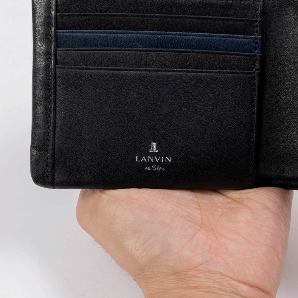 LANVINenBleu二つ折り財布ランバンオンブルーマルセイユ財布二つ折りメンズレディース2つ折り財布本革革レザー男性折りたたみギフトプレゼント人気ブランドランバンオンブルー536603