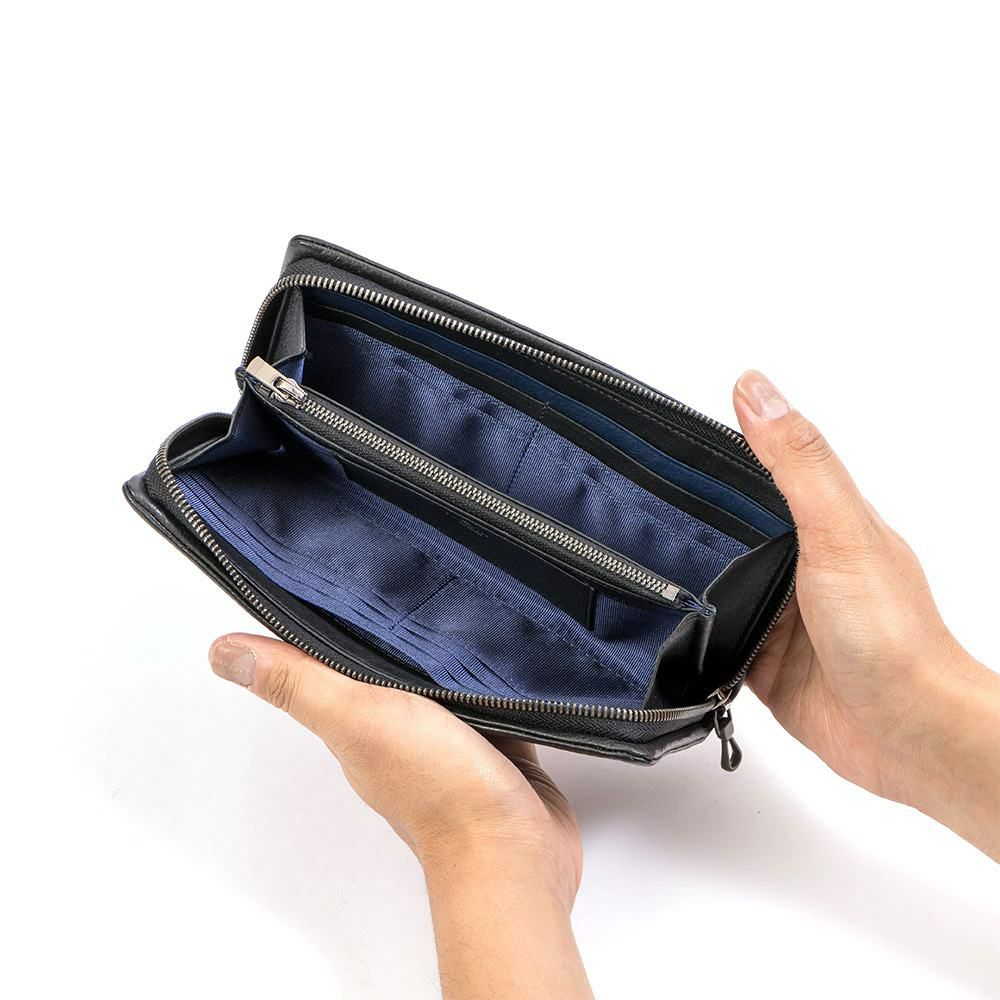 LANVINenBleu長財布財布人気ブランド本革革レザーロングウォレットラウンドファスナーギフトプレゼント彼氏人気ランバンオンブルー536606