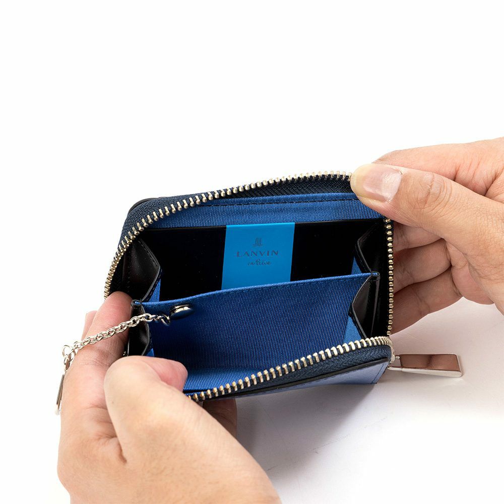 LANVINenBleu小銭入れランバンオンブルーワグラムミニ財布財布メンズレディースミニウォレットミニコンパクトコインケースブランド人気薄い小さい本革579601