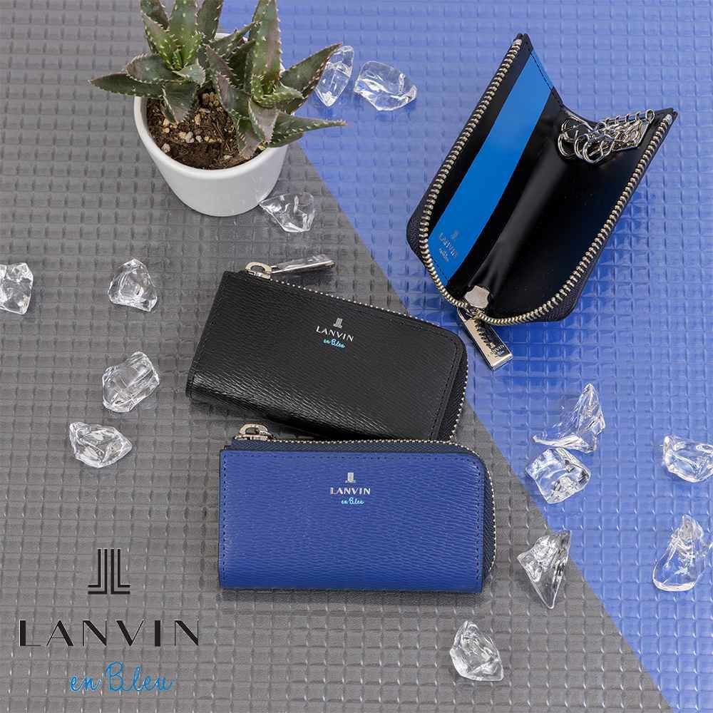 LANVINenBleuキーケースランバンオンブルーワグラム本革革レザーメンズレディースファスナー付き4連鍵入れ鍵ケースコンパクト人気ブランドおしゃれ大容量ギフト男性579602